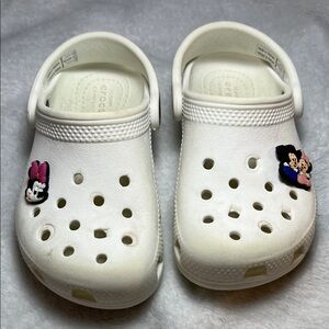 CROCS Kids White Sandals with Cartoon Charms